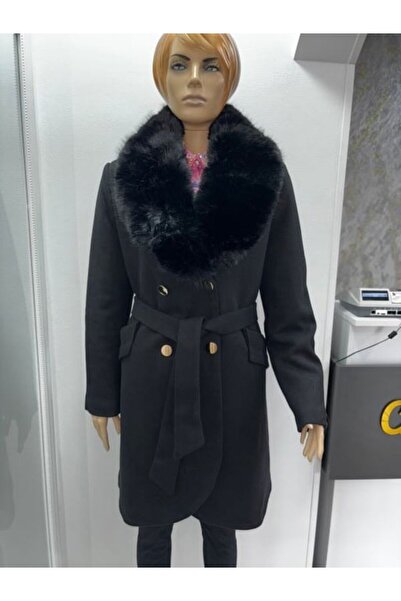 CATALEYA Black coat with removable fur