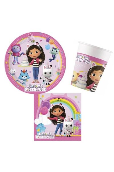 Procos Set de petrecere Gabby's Dollhouse 36 piese - 8 farfurii 23cm, 8 pahar...