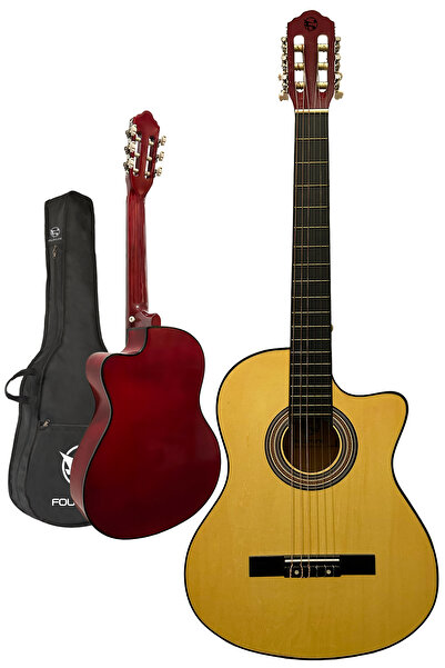 Fourtune Luca CW-200YL Sarı Kesik Kasa Klasik Gitar Seti 4/4 Sap Ayarlı (Cutaway)
