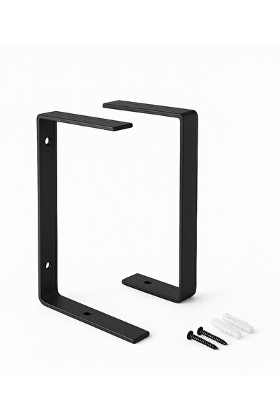 AydınMetal Mat Siyah Metal Raf Ayağı 25x15 cm (2 Adet)