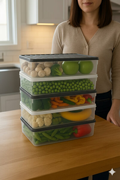 Orvila 4-Piece Transparent Storage Container Set Suitable for Refrigerator Freezer Organizer Set 4X2400 ml