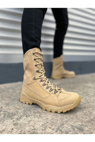 Joy Ayakkabı JY999 Strike Bağcıklı Ortopedik Taban Günlük Süet Erkek Askeri P...