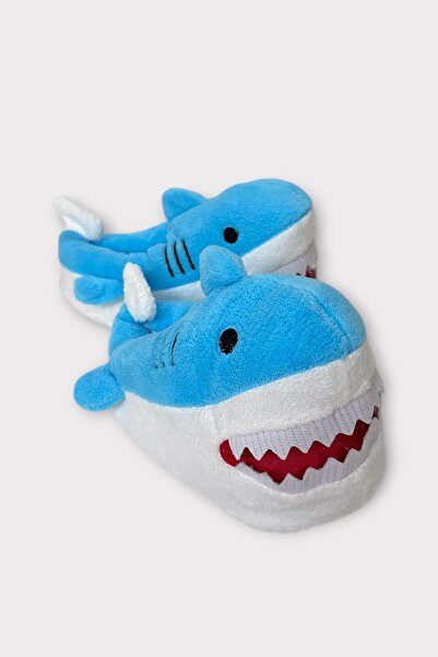 Liger Woman's shark figured slipper blue