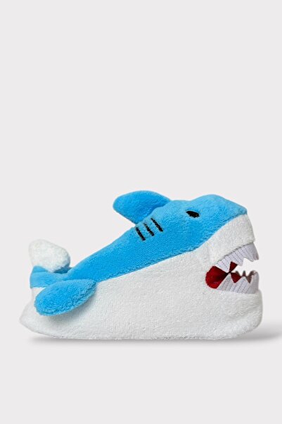 Liger Woman's shark figured slipper blue