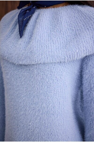HEQA Collar Detailed Sweater Aqua