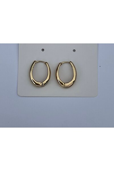 Kelepçeli gold vintage çelik küpe