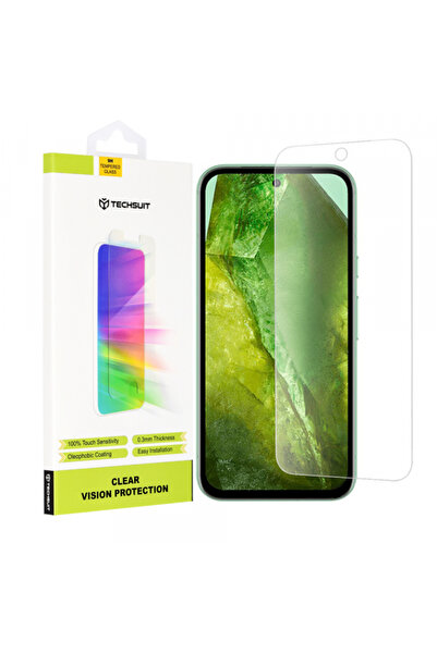 Google Techsuit Clear Vision Screen Protector for Pixel 8a, Tempered Glass, F...