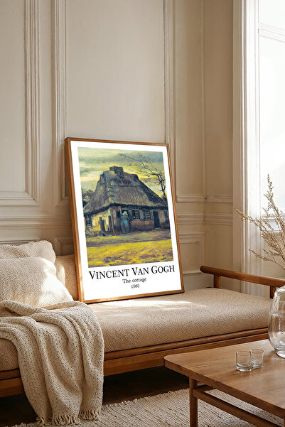 Dekorsiahome Pictură dintr-o singură bucată cu rame din lemn pentru sufragerie, salon, bucătărie, picturi Van Gogh, TK2293