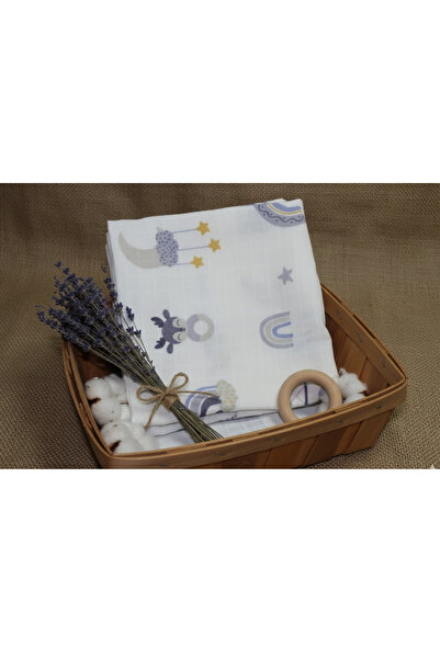 Ponchik بطانية من الموسلين بطبقة واحدة من القطن بنسبة 100% - 85x85 سم