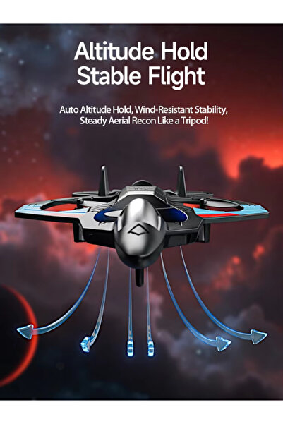 DAT L7012 RC Fighter Jet Drone (Upgraded from L0712) – 2.4GHz, VTOL, 360° Flip, LED