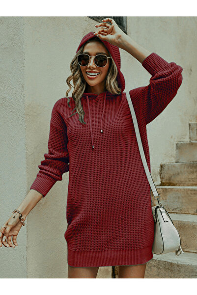 Sea Style Rochie de trening din tricot texturat cu glugă