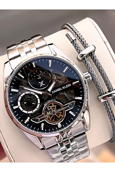 Daniel Klein Men's Wristwatch with Automatic Mechanism Moonlight and Sun Dial 2 Years Warranty Otm.14266.2