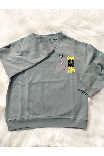 mayakids Children's Gergedan Patterned Solid 2-Ply Sweatshirt