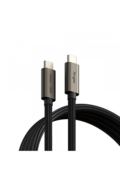 Universal Cablu Date si Incarcare USB-C - USB-C Ringke 2X2, 240W, 1m, Negru