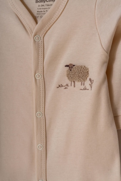 BabyCosy Organic Wear Set of 2 long overalls, Lamb, BabyCosy, 100% cotton