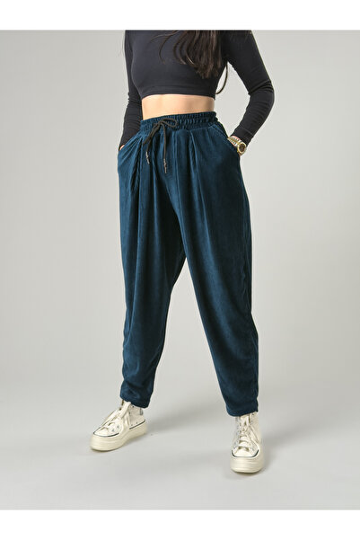 COCOPELLI بنطلون جوجر نسائي من البترول بليسيه COC2563