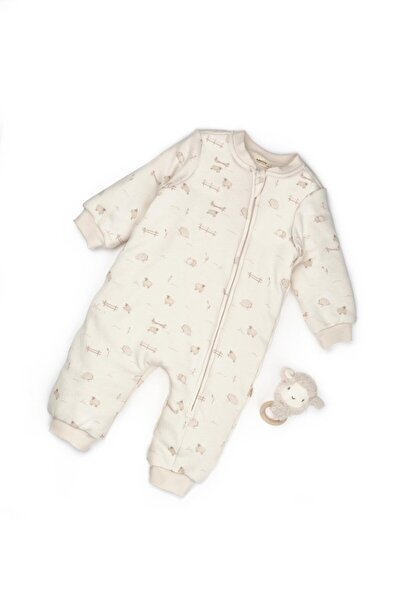 BabyCosy Organic Wear Salopă cu fermoar, miel, BabyCosy, 100% bumbac