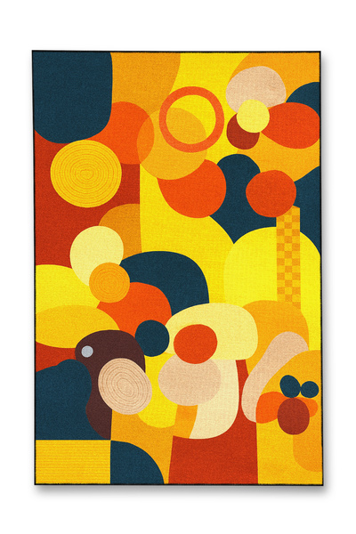 Rugs Modern Halı MOSSO Διακοσμητικό χαλί vintage με υφαντό σχέδιο και θέμα φυ...