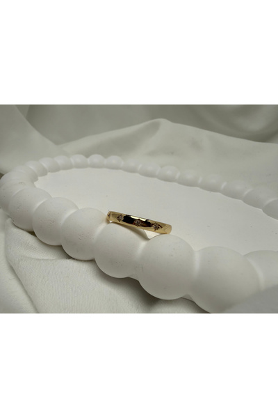 all mine Star Detailed Stone Inlaid Steel Ring