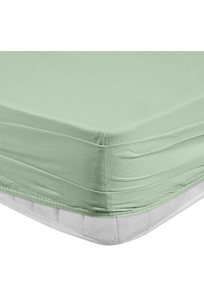 Altınbaşak Freesia King Size Ranforce Fitted Sheet 200X200+35 cm Green