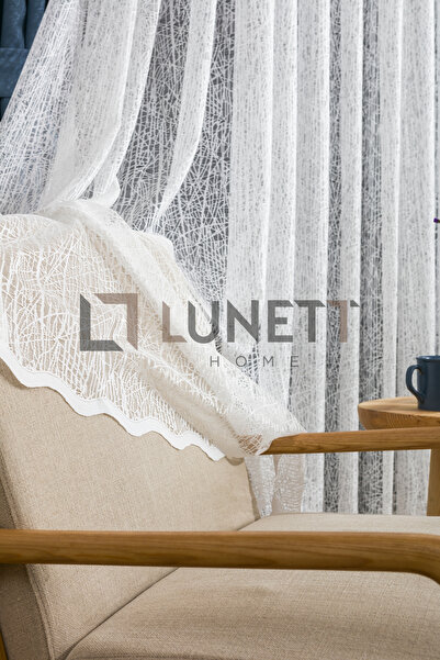 LUNETT HOME Tree Bark Pattern Sparse Pleated 1X2 Tulle Curtain Living Room Balcony Kitchen Tulle