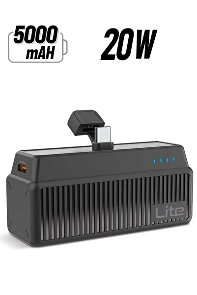 MOXEDO Lite Mini-Pocket Power Bank 20W PD with Built-in USB-C & Foldable Stand (5000mAh)