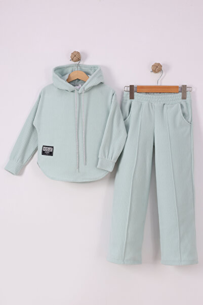 monox Girl's Glitter Drawstring F Corded Fabric Fleece Set