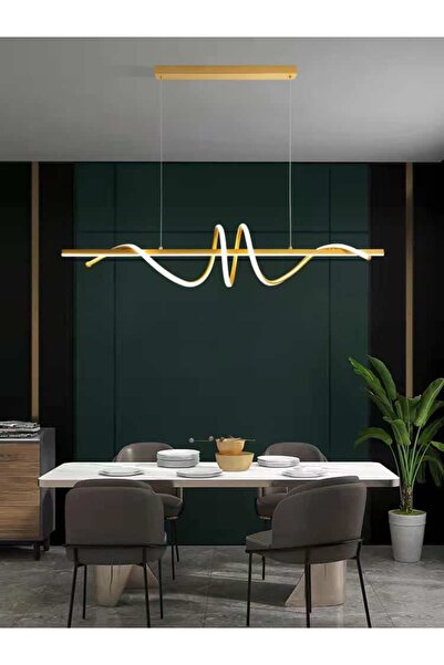 LaKasa LED Chandelier LuminEdge with Remote, Dimmable, Modern Design, Gold, 48W