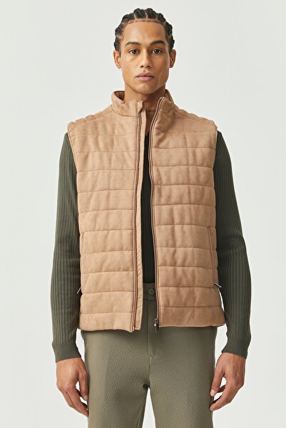 PAULMARK Men's Stand Collar Suede Vest