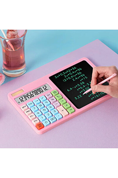 Kenko 12 Haneli LCD Yazı Tahtalı Kalemli Hesap Makinesi | Pinterest Pembe Tablet Hesap Makinesi Pilli