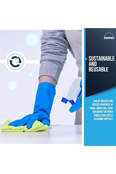 Generic Zwipes Microfiber Cleaning Cloths 735, 12-Pack, Blue and Green