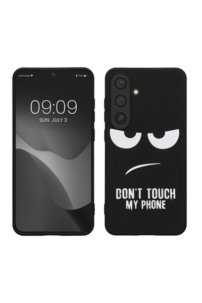 KWmobile Case for Samsung Galaxy S24 Plus, Black/White, Silicone, KWM000021QF001C