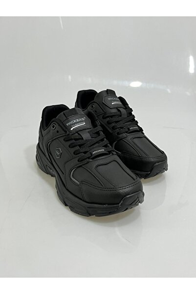 Wickers 2620 Siyah-Füme Kalın Taban Cilt Spor Ayakkabısı