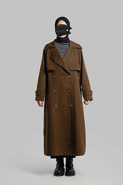 Lemaye Düğmeli Trençkot - Vintage Kahve