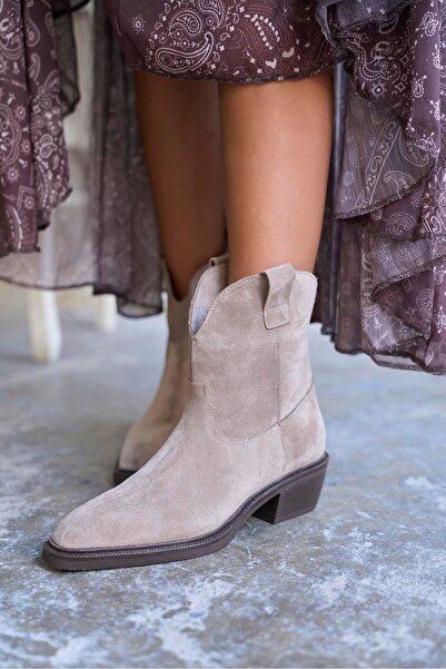 PELİN'İN AYAKKABILARI SOME VİZON SÜET KOVBOY BOT