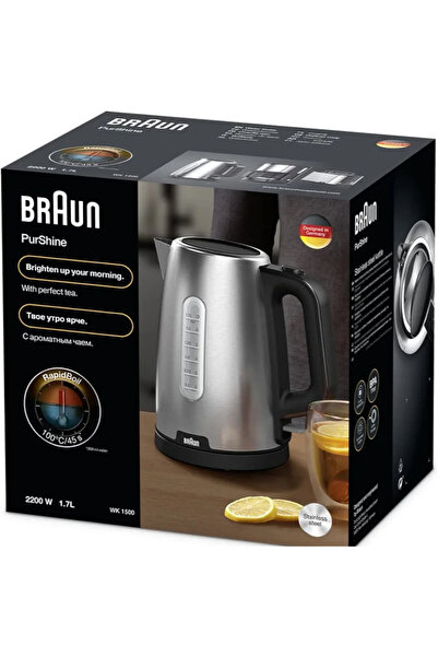 Braun Electric Kettle WK1500, 2200 W, 1.7 L, Black