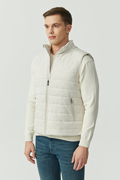 PAULMARK Men's Stand Collar Suede Vest