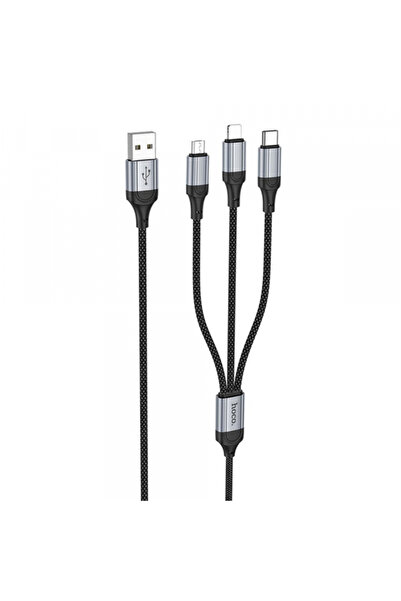 Apple Cablu Incarcare USB-A - Lightning / microUSB / USB-C HOCO X102 3in1, 18...