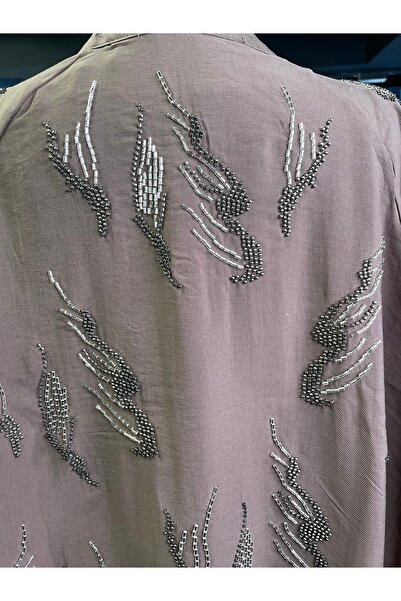 Dadali Women's Stone Embroidered Special Design Long Sleeve Cotton Kimono