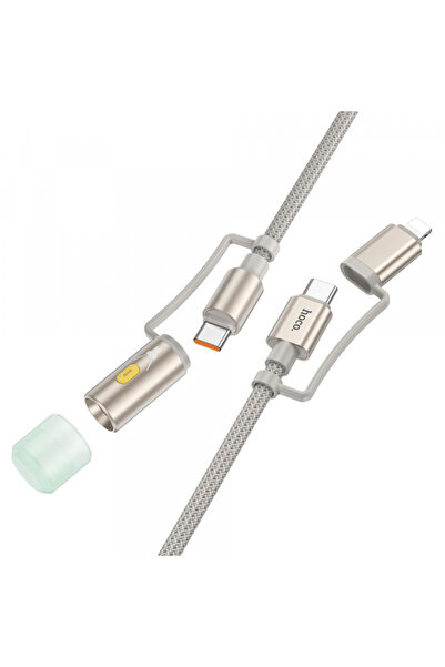 Apple Data and Charging Cable USB-C / Lightning - USB-C / Led HOCO U138, 60W, 1.2m, Gray