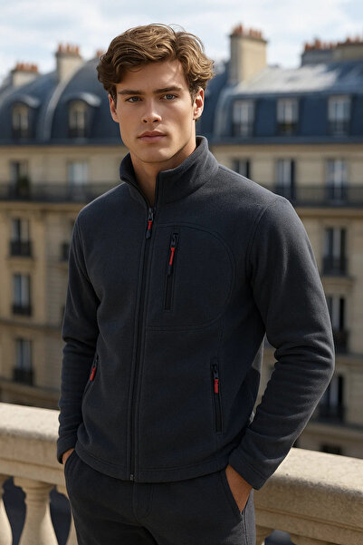 COMBİNE MİCHAİL Men's Winter Zippered Comfortable 3-Piece Sweatshirt