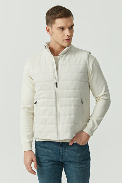 PAULMARK Men's Stand Collar Suede Vest