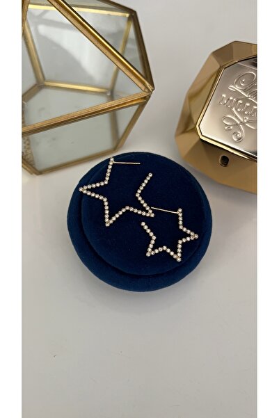 SU PERİSİ TAKI BİJUTERİ Xuping Gold Zircon Stone Star Earrings