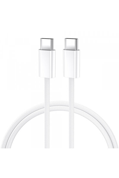 Universal Cablu Date si Incarcare USB-C - USB-C BWOO BO-X284, 60W, 1m, Alb