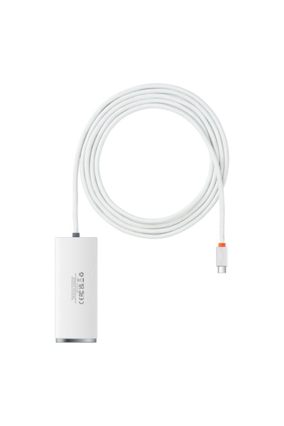 Baseus Hub USB-C Lite, 4 x USB-A 3.2 - 1 x USB-C, 2m, Alb