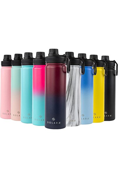SOLARA زجاجة مياه معزولة من الفولاذ المقاوم للصدأ للمشروبات الساخنة والباردة،...
