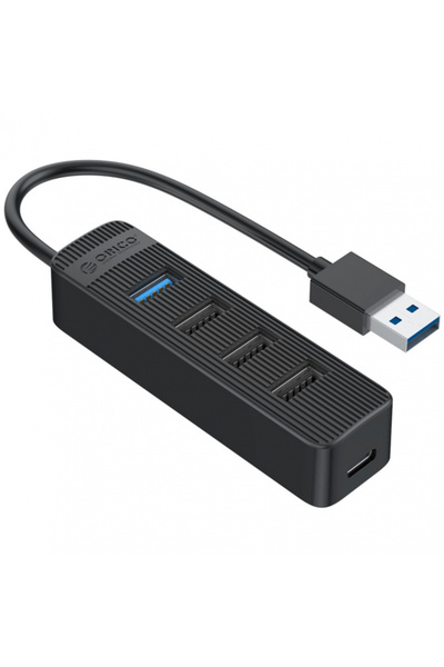 Orico Hub USB TWU32-4A-BK-EP-HU, 1 x USB-A 3.1 - 3 x USB-A - 1 x USB-C, Negru