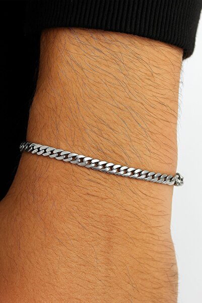 New Obsessions Men's Flat Thin Steel Bracelet