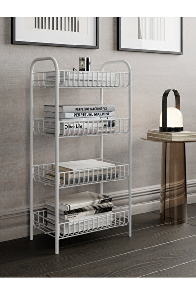 Emkatex 4 Katlı Kitaplık,Sebzelik,Banyo,Mutfak Çok Amaçlı Raf (80x40x23 cm)