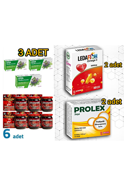 LedaPharma Leda OMEGA 3 30 SOFT KAPSÜL VE PASİFLORA 30KP &ŞAHMERDAN MACUN MİNİ